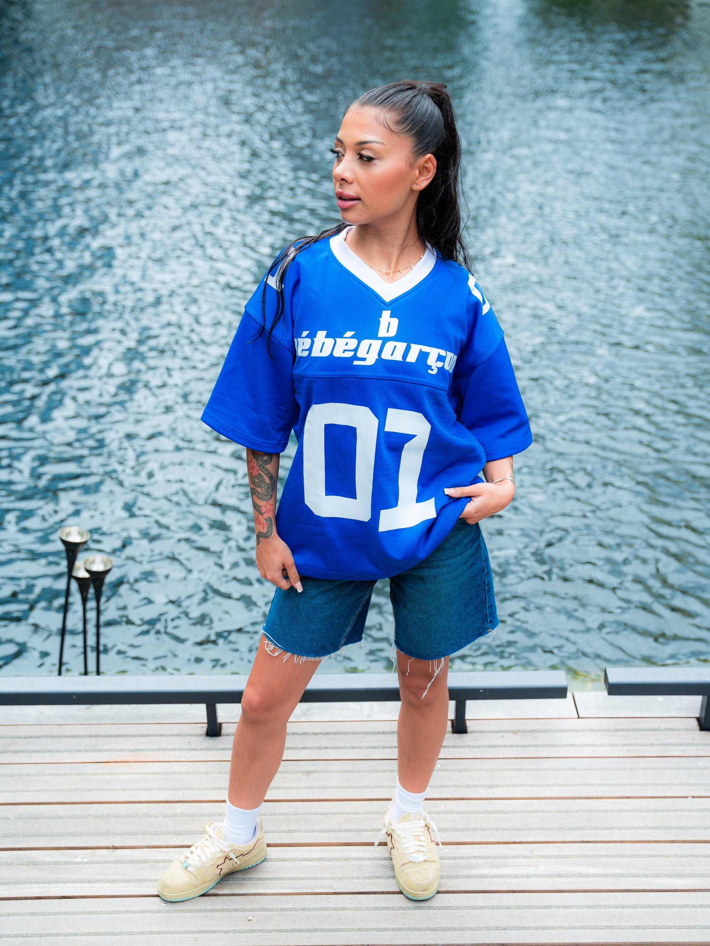 Bébé Garçon ‘One of 01’ Blue & White Short-Sleeve Jersey