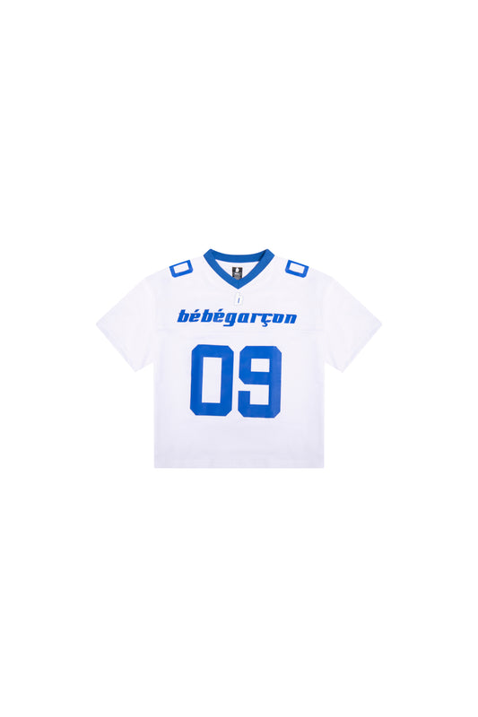 Bébé Garçon ‘One of 01’ White & Blue Short-Sleeve Jersey